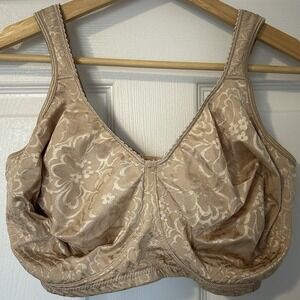Playtex 18 Hour Ultimate Lift and Support Wirefree Nude Floral Jacquard Bra